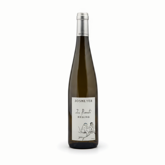 Bouteille de Riesling Les Pierrets 2020, vin blanc d'Alsace en biodynamie – Domaine Josmeyer